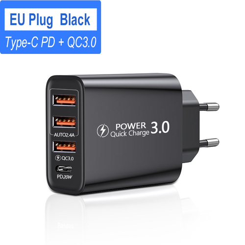 Travel Charger US Regulation EU Regulation UK Regulation 3USB+Type-C Charging Head 3USB+PD Multi-Mobile Phone Adt Charge