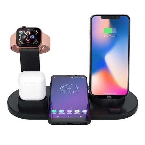 Smart phone wireless charger 5-in-1 multi-functional charging base For Apple watch mobile phone holder