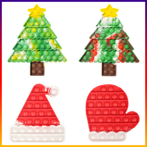 Christmas Pop Push Its Fidget Toys,Simple Dimple Christmas Party Decor Santa Claus Christmas Tree Decoration