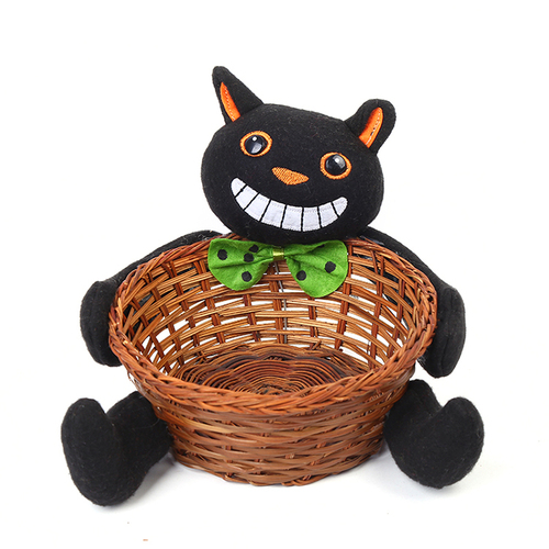 Cheap Party Halloween decorative Bamboo basket for candy Biscuits