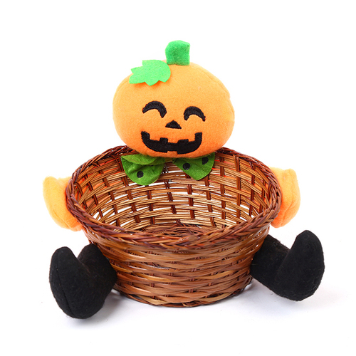 Cheap Party Halloween decorative Bamboo basket for candy Biscuits