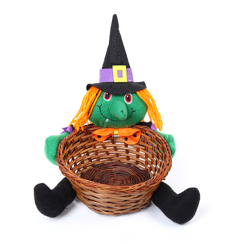 Cheap Party Halloween decorative Bamboo basket for candy Biscuits