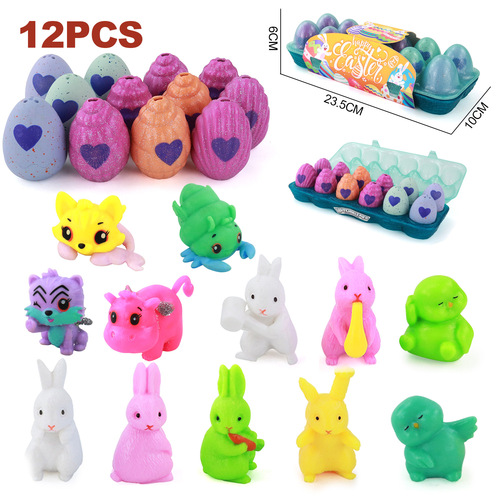 Colorful Toys Party Decoration Gift Easter Eggs AB005 12 PCS Funny Toys Easter Eggs