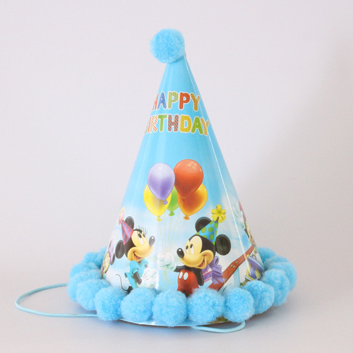 Newest selling multi color stitching izable pattern printing topper rainbow party birthday hat