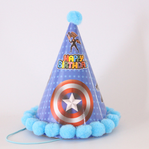 Newest selling multi color stitching izable pattern printing topper rainbow party birthday hat