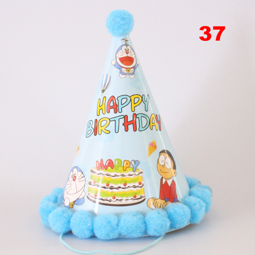 Newest selling multi color stitching izable pattern printing topper rainbow party birthday hat