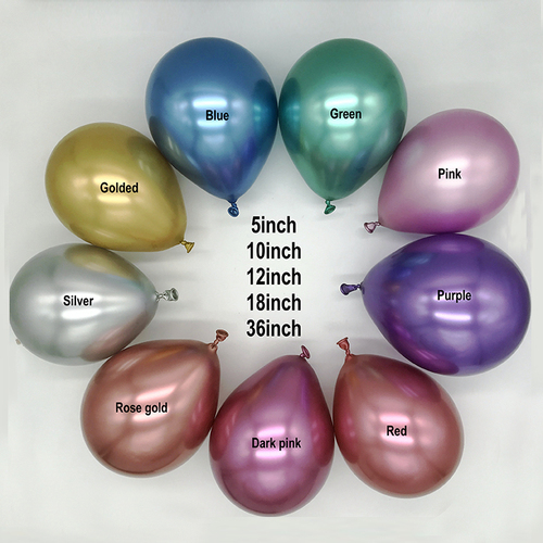  12 inch Glossy Metal Pearl Latex Balloons Thick Chrome Metallic balloons for party supplies decoration