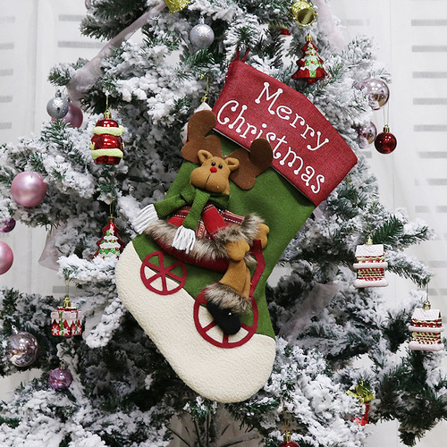 2021 Uilt Christmas Gift Stocking Bulk New Santa Christmas Decoration Supplies Plush Felt Velvet Christmas Stocking