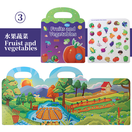 Reusable Educational Learning Toys Sticker Activity Quiet Books Travel Removable Toddler Cartoon DIY Puzzle Game For Kid