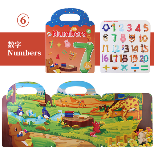 Reusable Educational Learning Toys Sticker Activity Quiet Books Travel Removable Toddler Cartoon DIY Puzzle Game For Kid