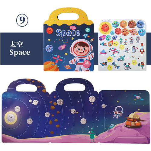Reusable Educational Learning Toys Sticker Activity Quiet Books Travel Removable Toddler Cartoon DIY Puzzle Game For Kid