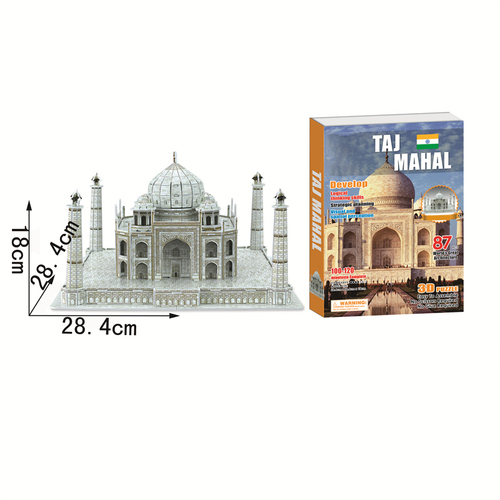 New 3D Puzzle City Building Series Model Toys Taj Mahal, India Children Enlightenment Education Diy Assembled Educationa