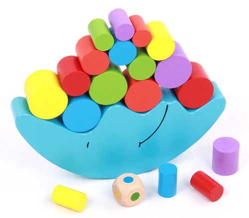 Moon Balance Toys Building Blocks Montessori Early Education Parent-Child Interactive Game Wooden Stacking Toys