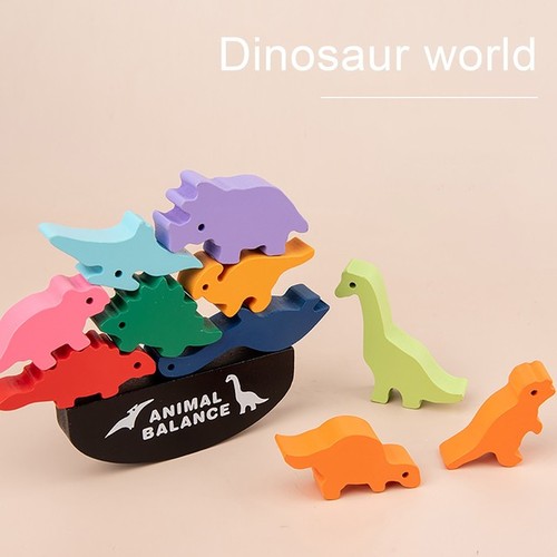 Wooden Puzzle Toy Animals Balance Training Game Kit Educational Preschool Toy Building Blocks Baby Learning Toys