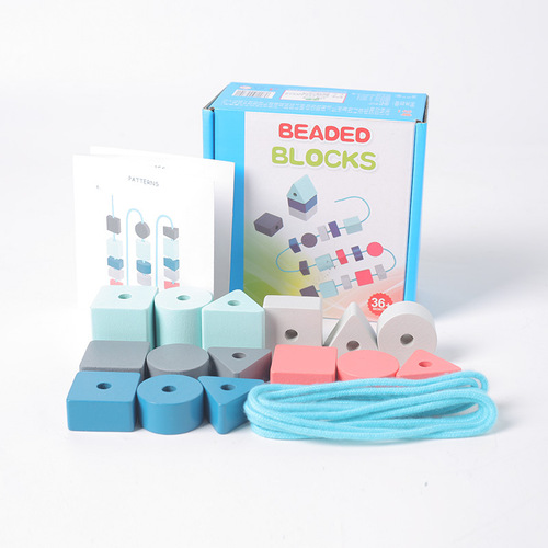  printed Quality wooden toy building block toy macaron-colored toy
