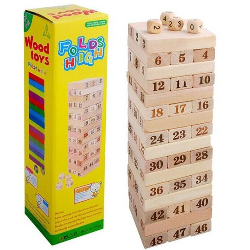 48 pcs Building Block Sets Wooden Stacking Toys Number Wooden Blocks Kids Toy