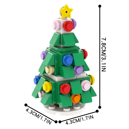 MOC1081 Building Kits Mini Christmas Tree  Decorative Ornaments legoed Toys Xmas Home Decorations Building Bricks