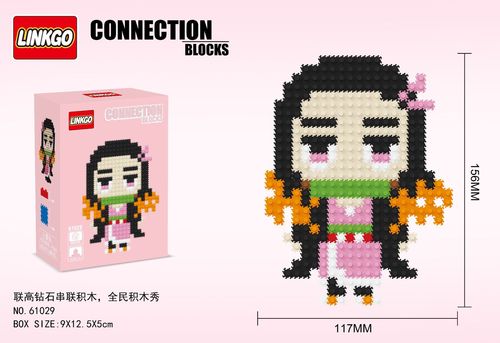 Japan Anime Kamado Tanjirou Nezuko Sword Zenitsu Connection Magic Mini Bricks Toys Building Blocks Demon Slayer Figures