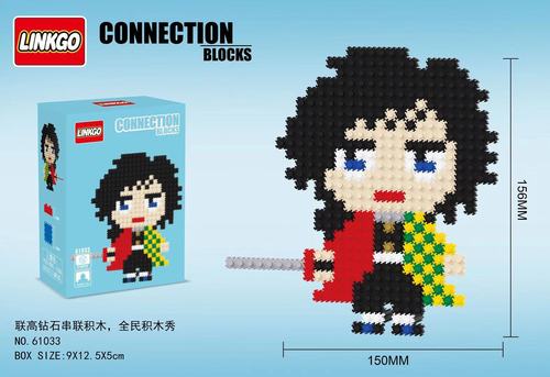Japan Anime Kamado Tanjirou Nezuko Sword Zenitsu Connection Magic Mini Bricks Toys Building Blocks Demon Slayer Figures
