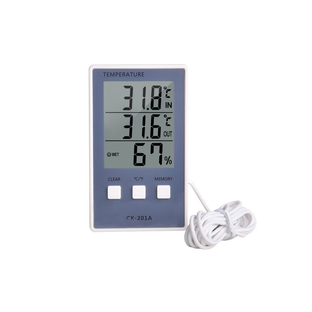 Home Kitchen Hanging Hook Panel Base Stainless Steel Dial Bimetal Fridge Freezer Refrigerator Thermometer