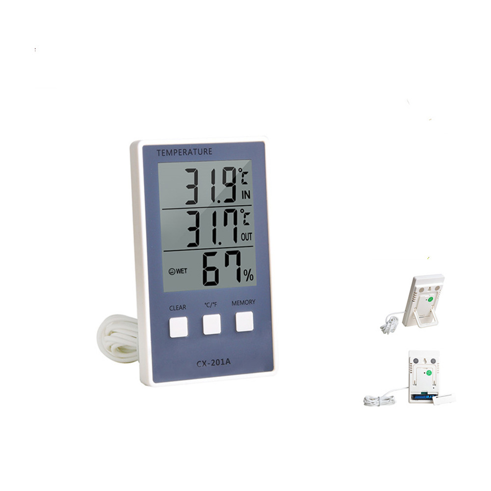 Home Kitchen Hanging Hook Panel Base Stainless Steel Dial Bimetal Fridge Freezer Refrigerator Thermometer