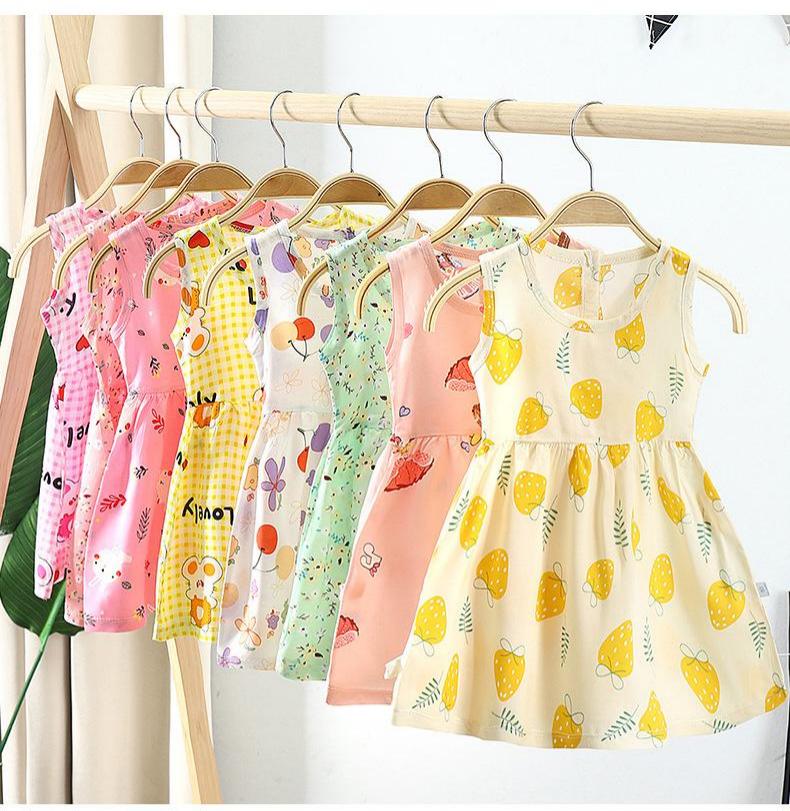 Girls dress 2021 summer kids clothing sweet baby girls floral dress B045