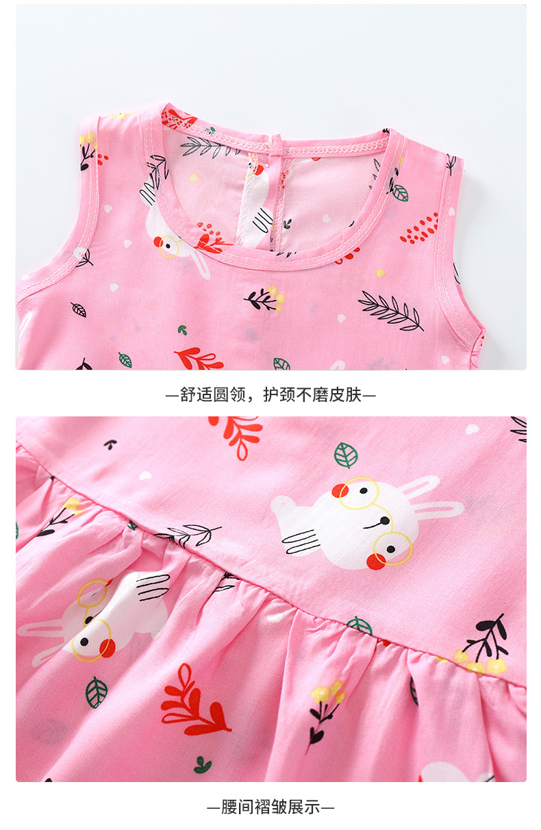 Girls dress 2021 summer kids clothing sweet baby girls floral dress B045