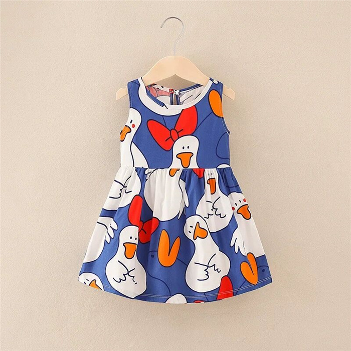 Thailand Style Summer 1-5 Years Baby Girl Cheap Floral Infant Flower Power Casual Loose Dresses Kids Clothes