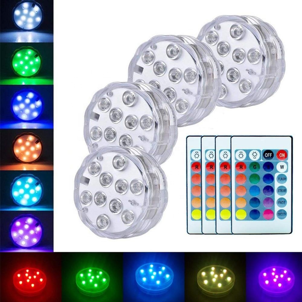 10LEDs 5050 IP68 Waterproof RGB Decoration De Fiesta Boda Party Wedding Aquarium Decoration Submersible Light