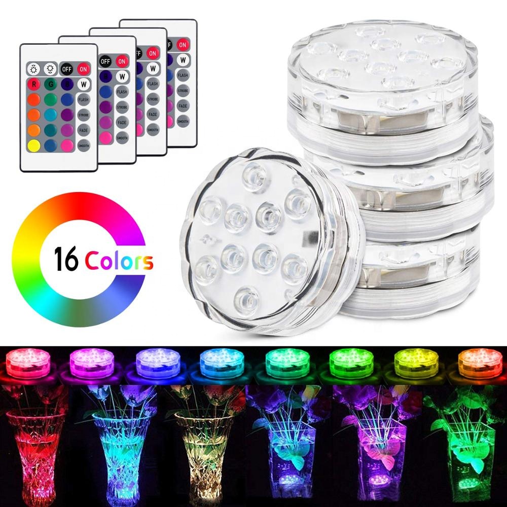 10LEDs 5050 IP68 Waterproof RGB Decoration De Fiesta Boda Party Wedding Aquarium Decoration Submersible Light