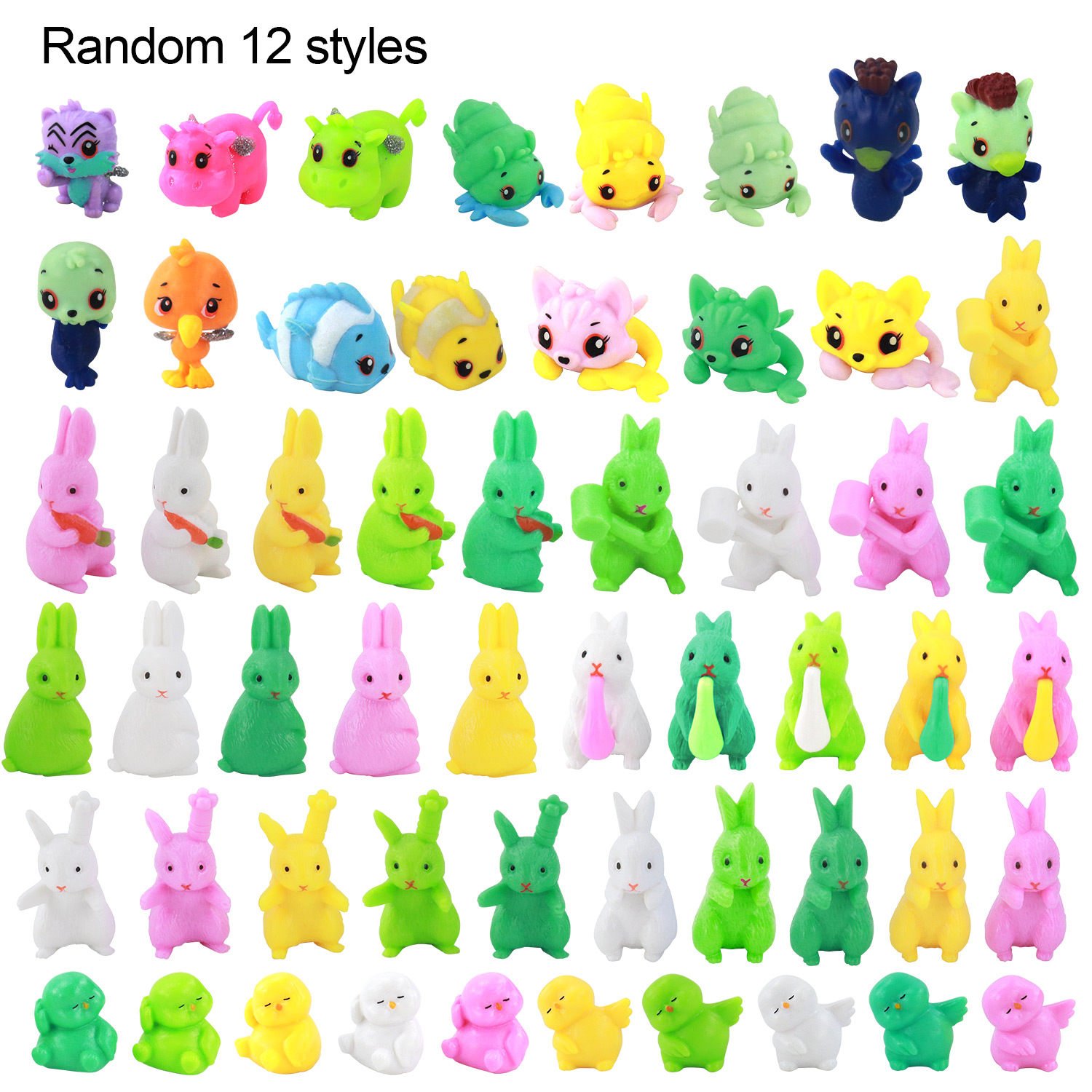 Colorful Toys Party Decoration Gift Easter Eggs AB005 12 PCS Funny Toys Easter Eggs