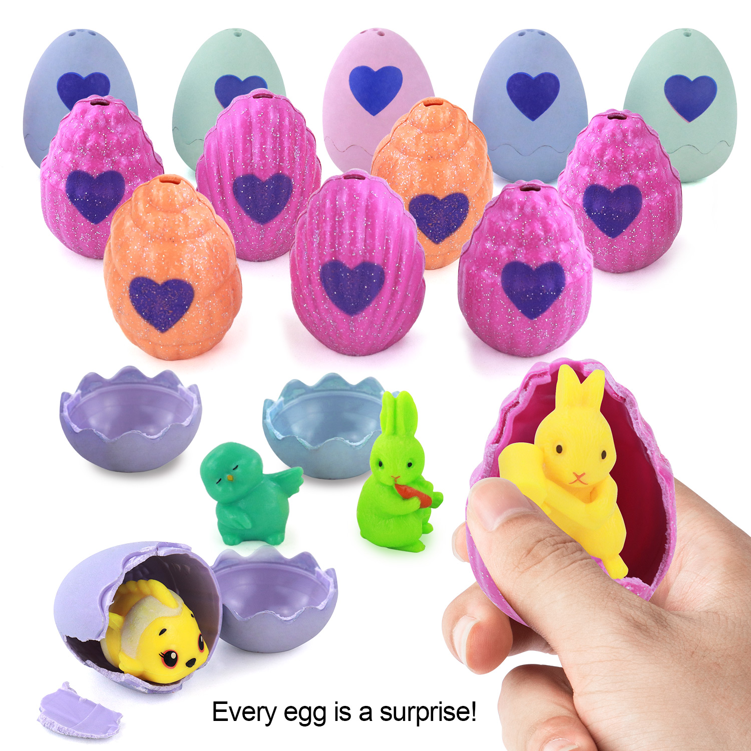Colorful Toys Party Decoration Gift Easter Eggs AB005 12 PCS Funny Toys Easter Eggs