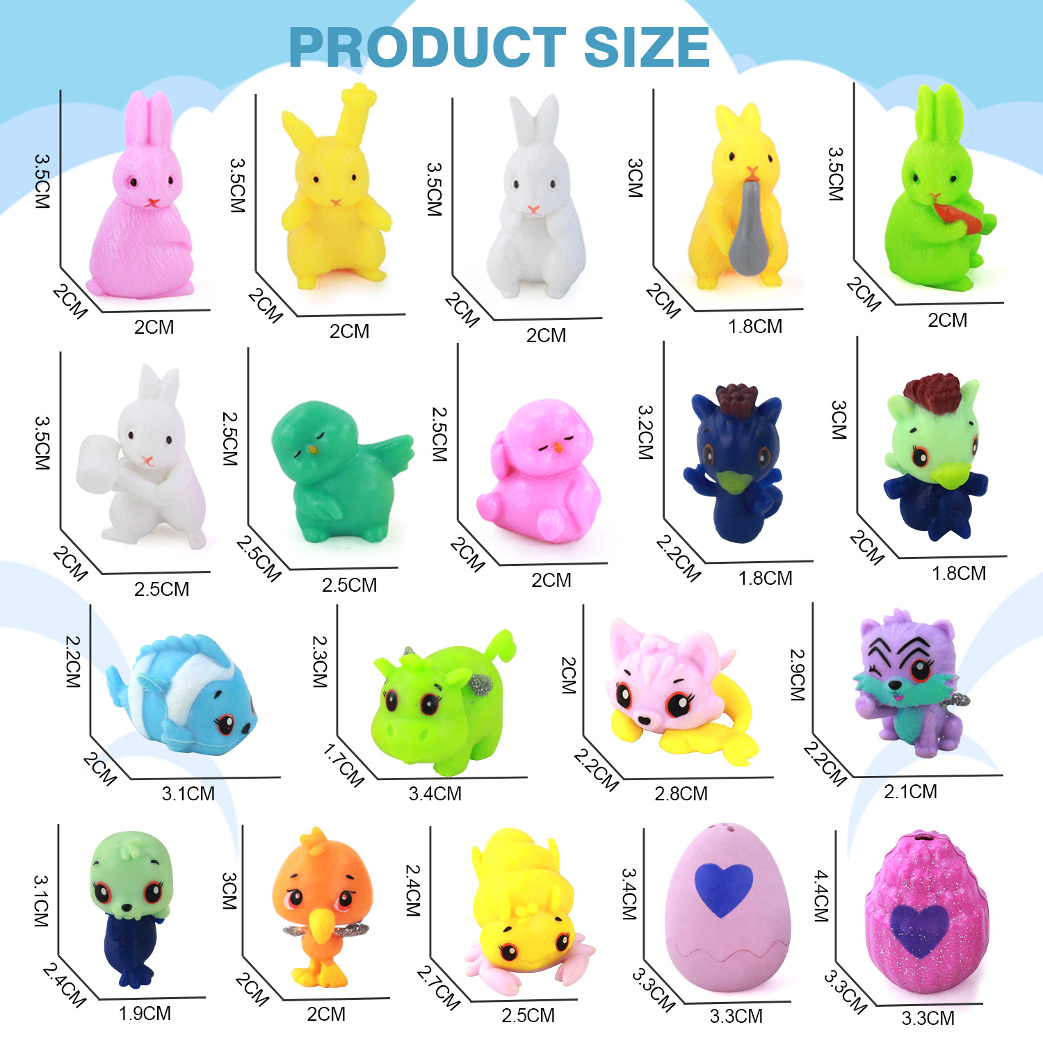 Colorful Toys Party Decoration Gift Easter Eggs AB005 12 PCS Funny Toys Easter Eggs