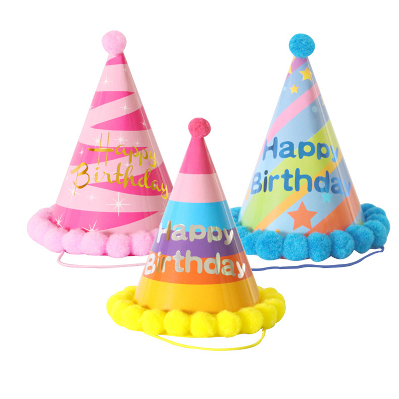 Newest selling multi color stitching izable pattern printing topper rainbow party birthday hat