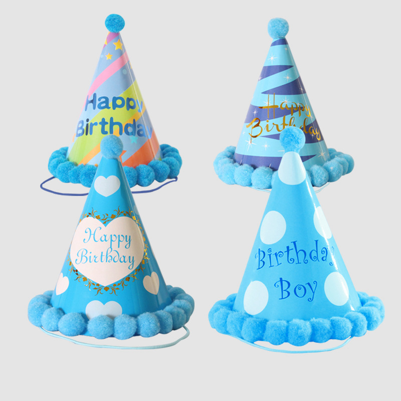 Newest selling multi color stitching izable pattern printing topper rainbow party birthday hat