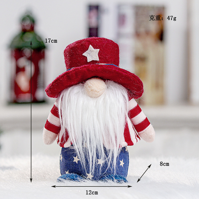 Cute Christmas Faceless Doll Striped Star Hooded Figure Window Party Props Home Decor 