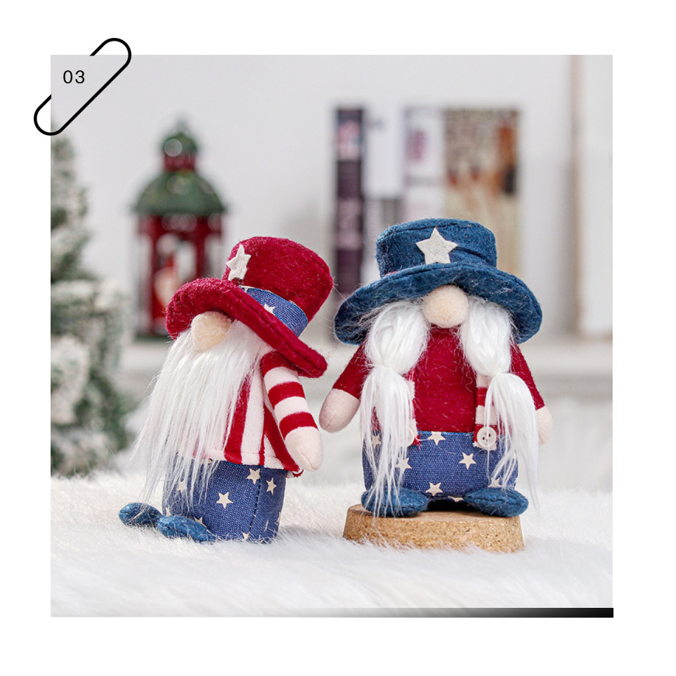 Cute Christmas Faceless Doll Striped Star Hooded Figure Window Party Props Home Decor 