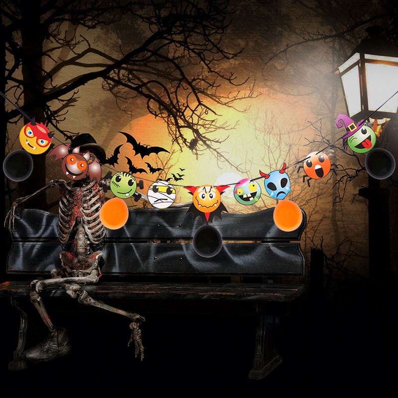 SSY905 Happy Halloween with balloon Banner 5M Trick or Treat Halloween party Hanging Flag