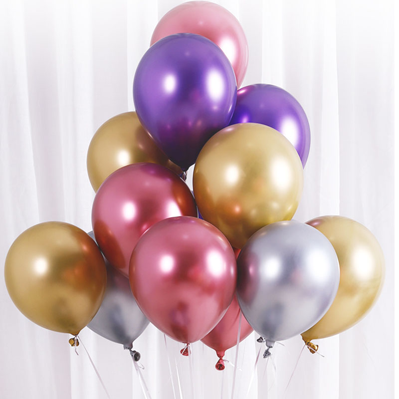  12 inch Glossy Metal Pearl Latex Balloons Thick Chrome Metallic balloons for party supplies decoration