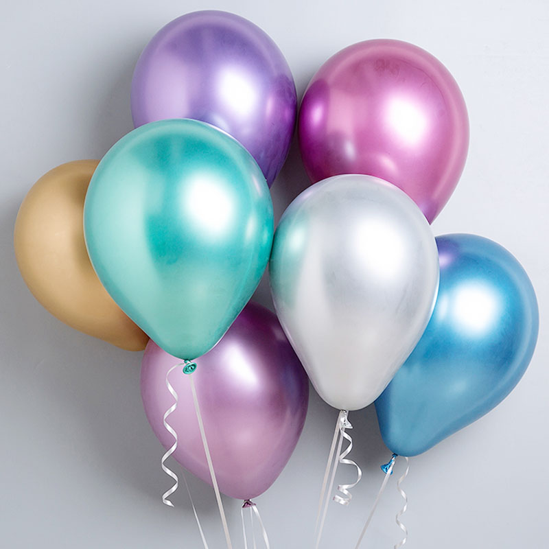 12 inch Glossy Metal Pearl Latex Balloons Thick Chrome Metallic balloons for party supplies decoration