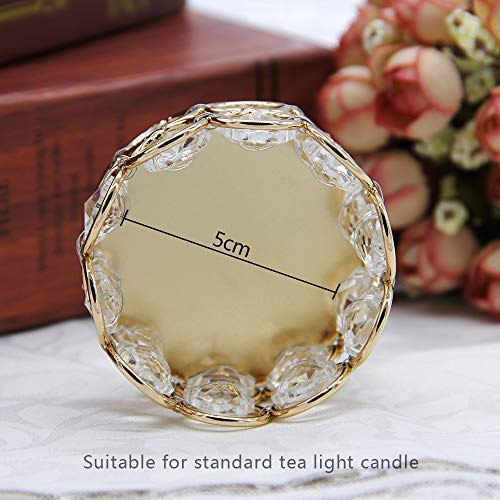Gold Crystal Tea Light Candle Holders for Wedding Home Party Centerpieces Decoration,Idea Gifts for Halloween,Christmas