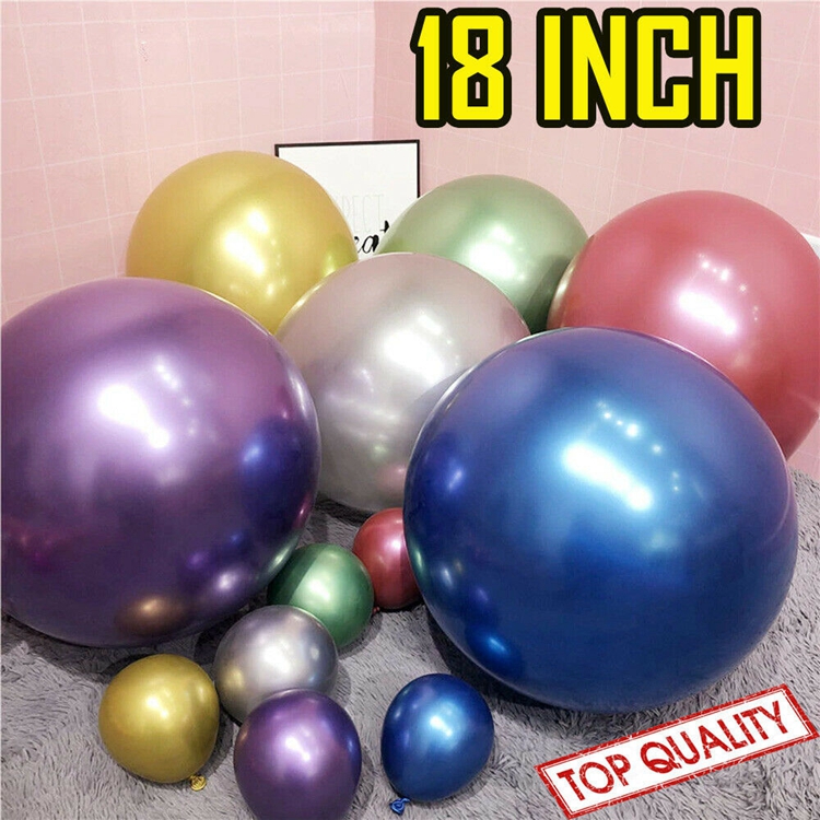 18 Inch Chrome Party Supplies Balloon Gold Balloons Globos Metalicos Latex Birthday Metallic Balloon Party Decorations