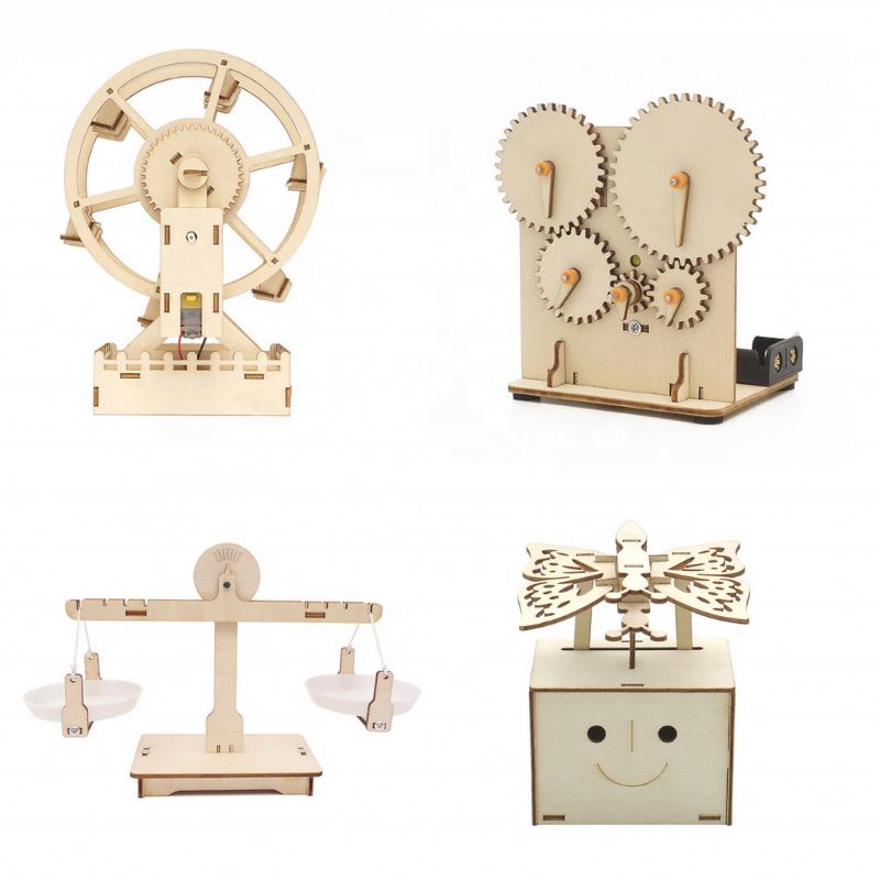 New DIY kits pretend play wooden puzzle vehicle toys gear drive educational ruedas y engrana planet toys kids learning t