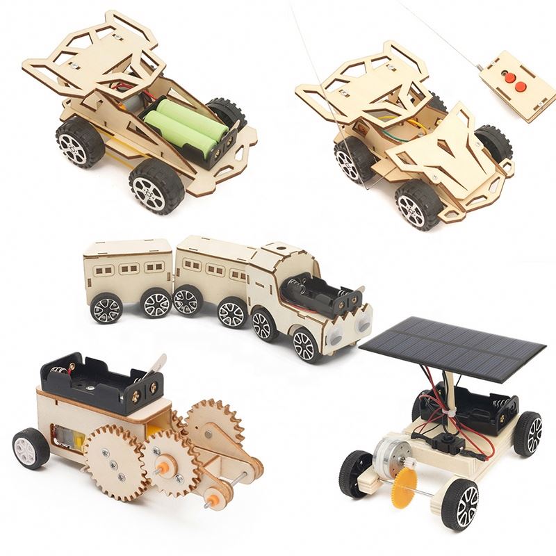 New DIY kits pretend play wooden puzzle vehicle toys gear drive educational ruedas y engrana planet toys kids learning t