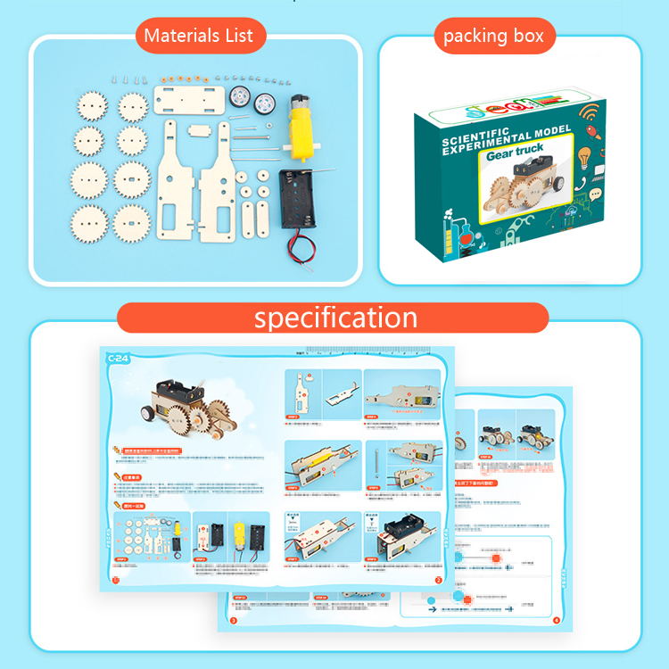 hot stem montesori toys Experimental Gear truck educational kids learning  wooden toy didactic toys jouet