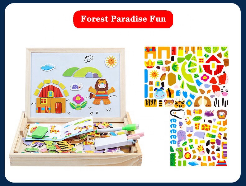  ization Education Toddlers Promoting Magnet Toys Magnetic Sticker Jigsaw Puzzle Boxes For Kids