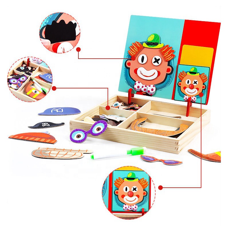  ization Education Toddlers Promoting Magnet Toys Magnetic Sticker Jigsaw Puzzle Boxes For Kids