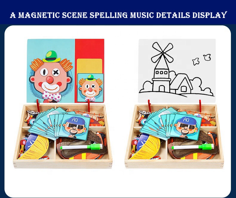  ization Education Toddlers Promoting Magnet Toys Magnetic Sticker Jigsaw Puzzle Boxes For Kids