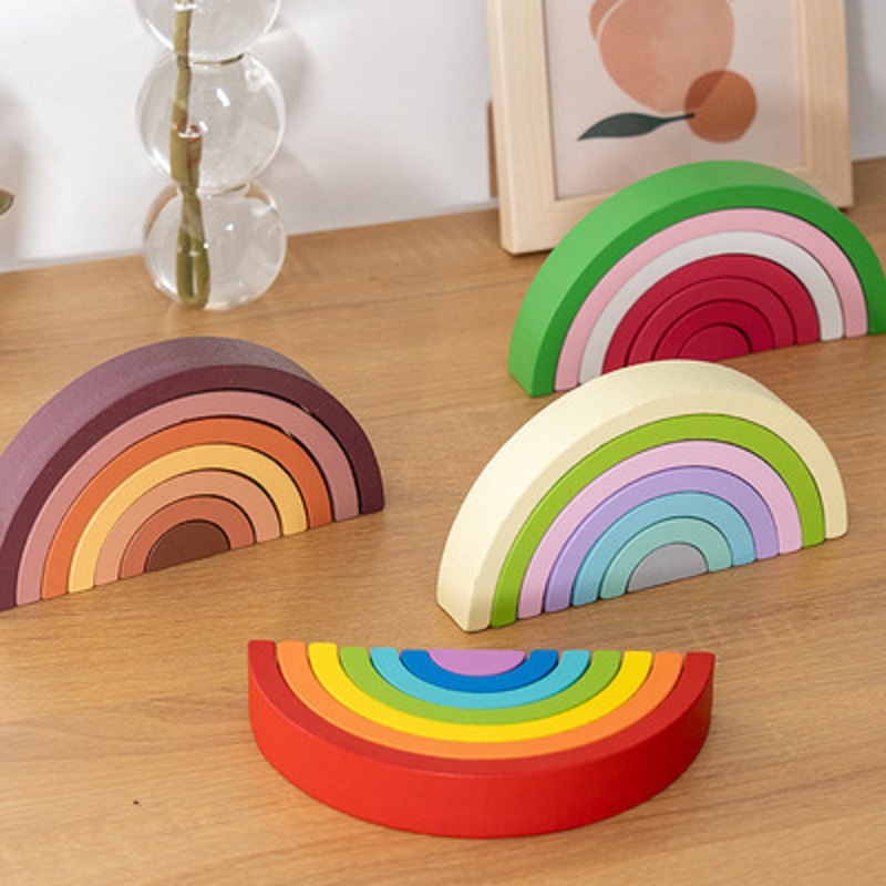 W83 Stacking Game Wood Blocks Stacking Toy Building Blocks Wooden Toys For Kids Montessori Educational Toys