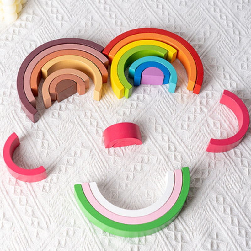 W83 Stacking Game Wood Blocks Stacking Toy Building Blocks Wooden Toys For Kids Montessori Educational Toys